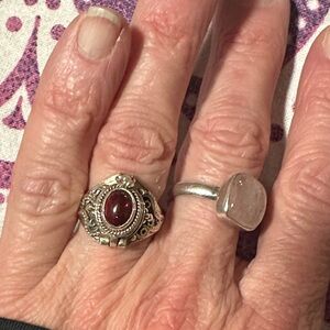 Sterling Silver Garnet Poison Ring - Vintage Style